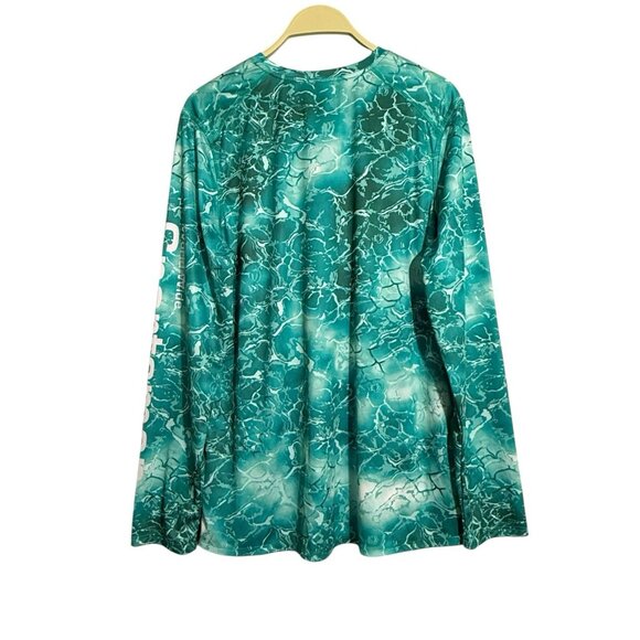 World Wide Sportsman Fishing Shirt Men Size L Outdoor Active Blue Ocean Camo - Picture 2 of 12